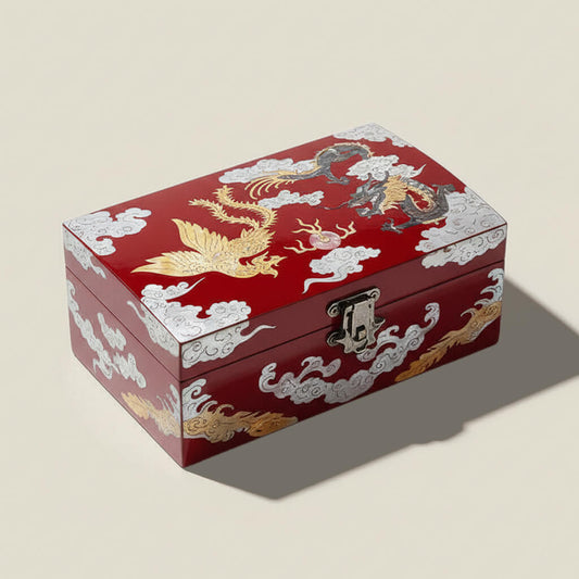 Handcrafted Jewelry Box with Inlaid Colored Shells QS03