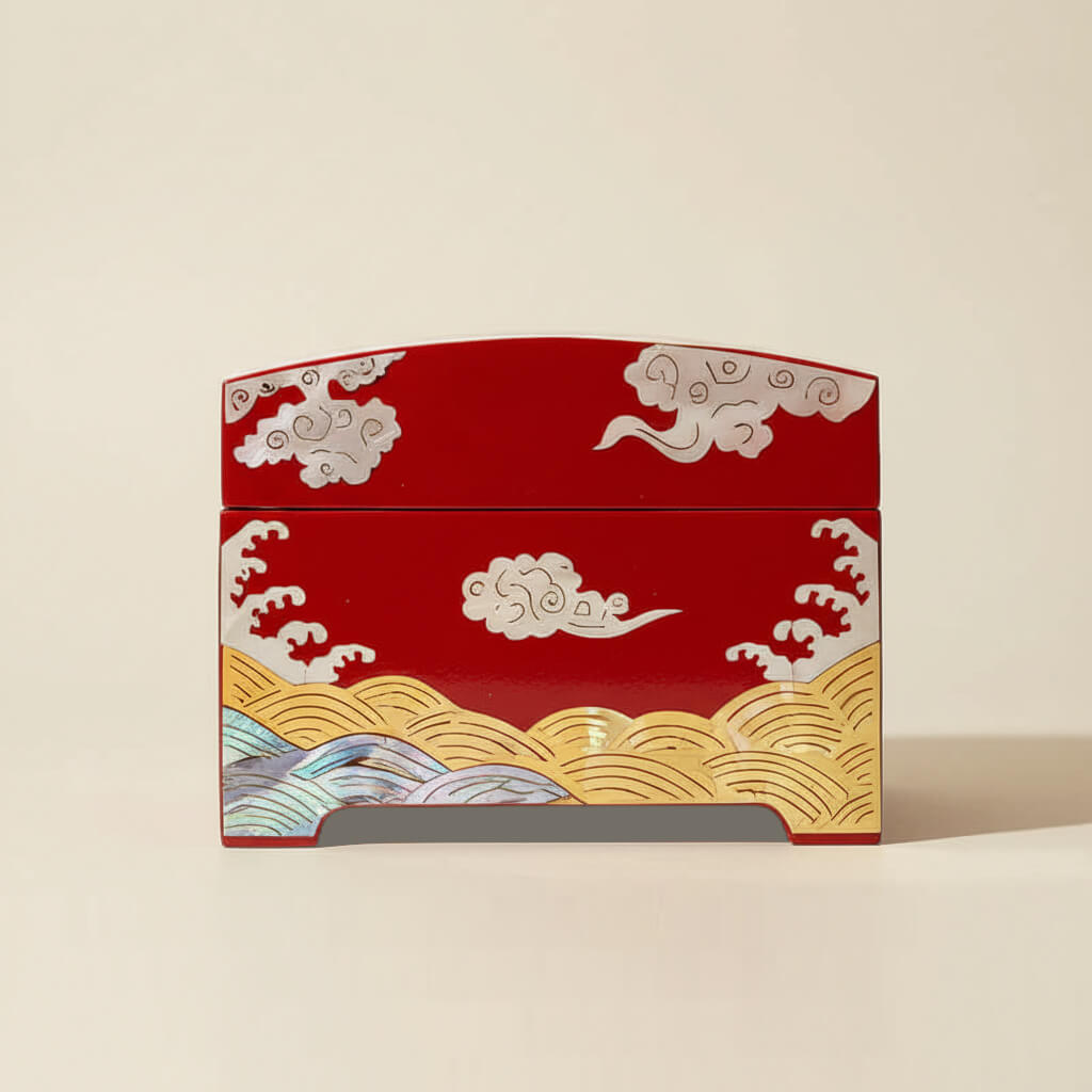 Handcrafted Jewelry Box with Inlaid Colored Shells QS03