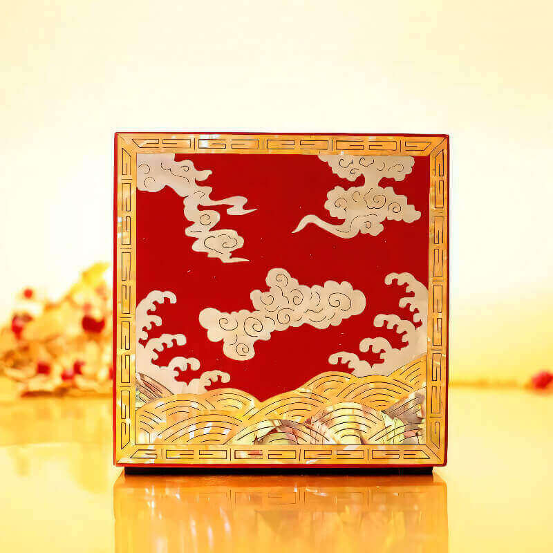 Handcrafted Jewelry Box with Inlaid Colored Shells QS04