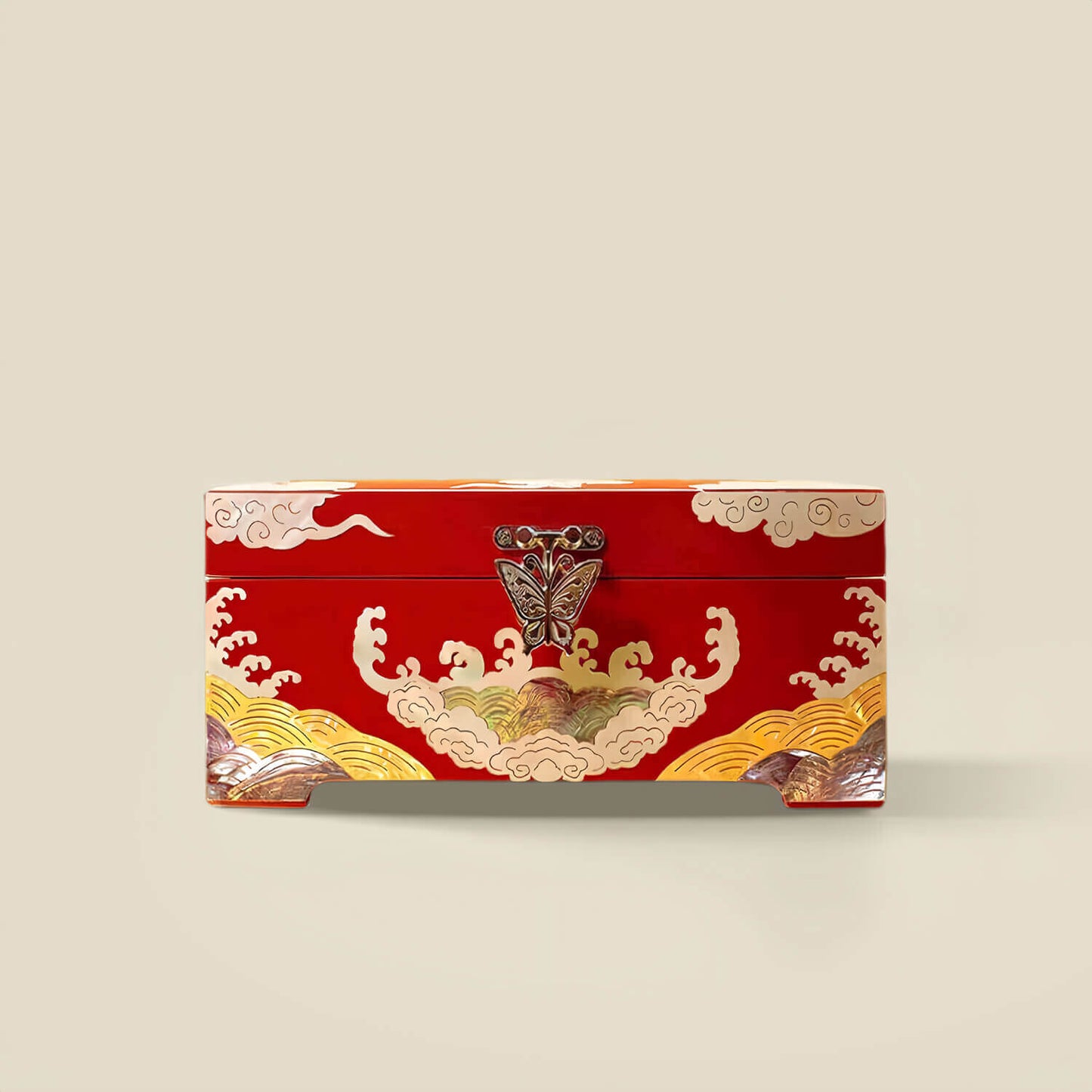 Handcrafted Jewelry Box with Inlaid Colored Shells QS03