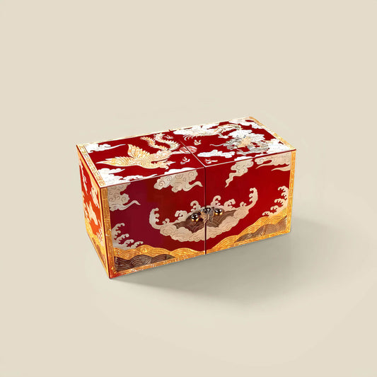 Handcrafted Jewelry Box with Inlaid Colored Shells QS04