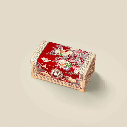 Handcrafted Jewelry Box with Inlaid Colored Shells SH01