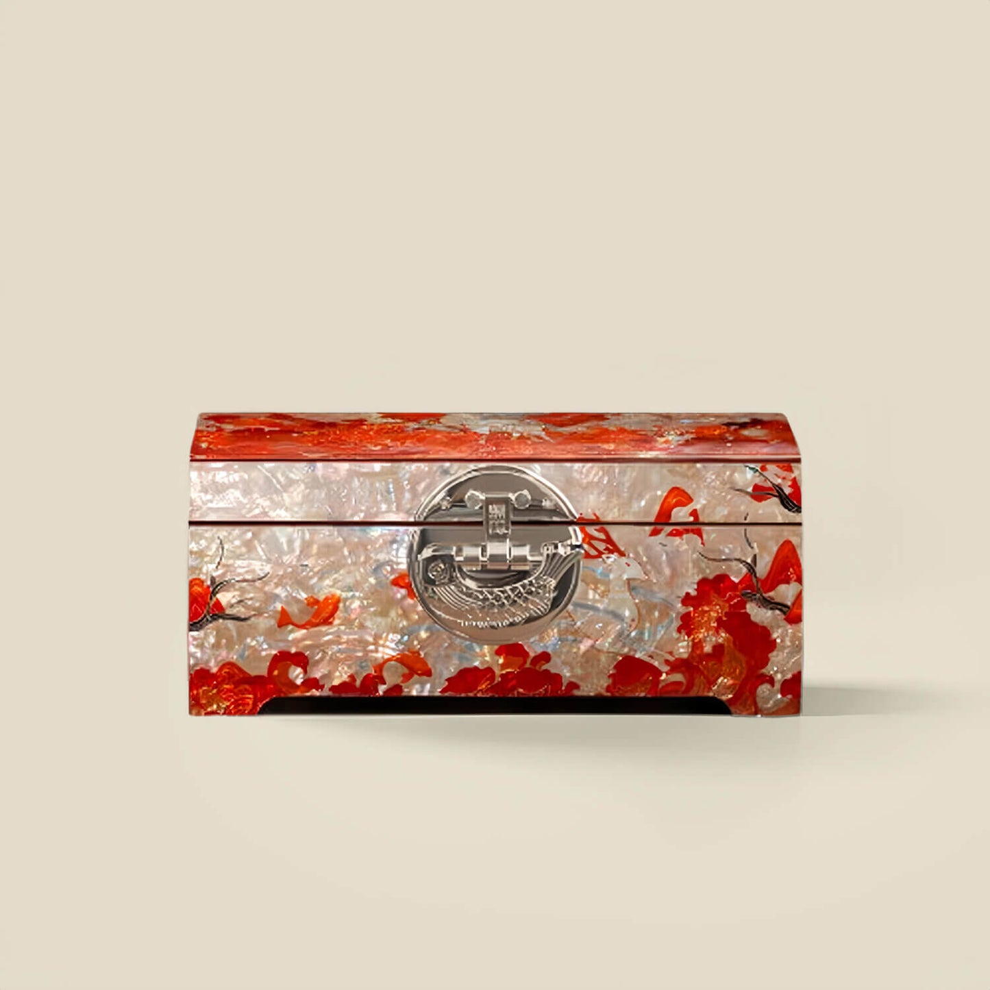 Handcrafted Jewelry Box with Inlaid Colored Shells QS02