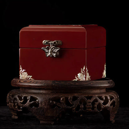 Handcrafted Jewelry Box with Inlaid Colored Shells QS11