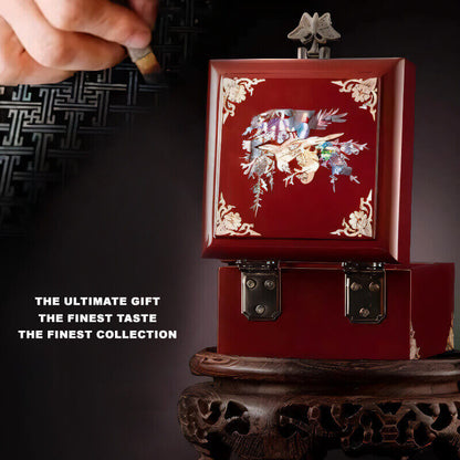 Handcrafted Jewelry Box with Inlaid Colored Shells QS11