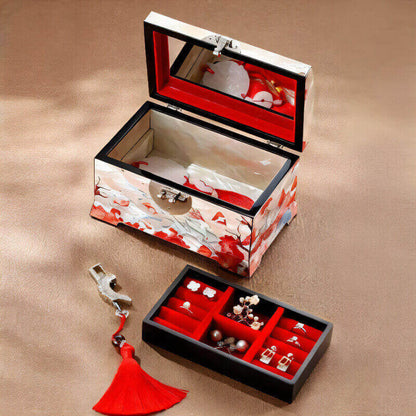 Handcrafted Jewelry Box with Inlaid Colored Shells QS18