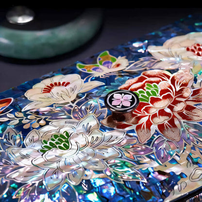 Handcrafted Jewelry Box with Inlaid Colored Shells QS19