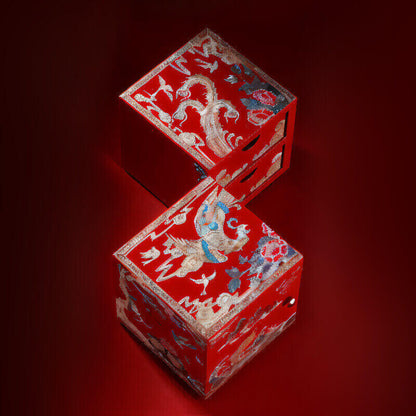 Handcrafted Jewelry Box with Inlaid Colored Shells QS21