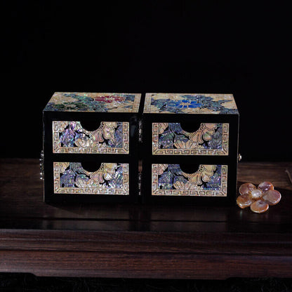 Handcrafted Jewelry Box with Inlaid Colored Shells ZB08