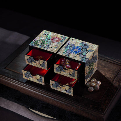 Handcrafted Jewelry Box with Inlaid Colored Shells ZB08