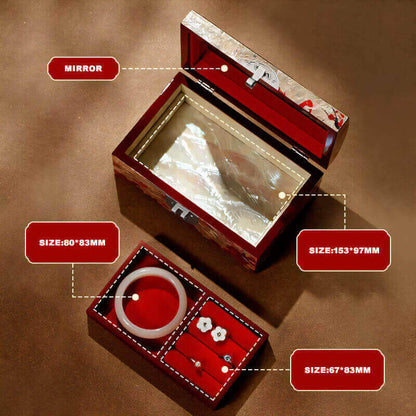 Handcrafted Jewelry Box with Inlaid Colored Shells QS02
