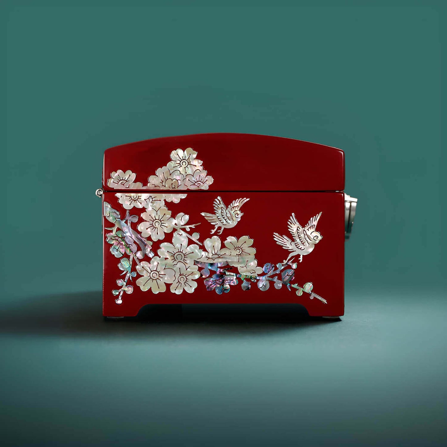 Handcrafted Jewelry Box with Inlaid Colored Shells FG11