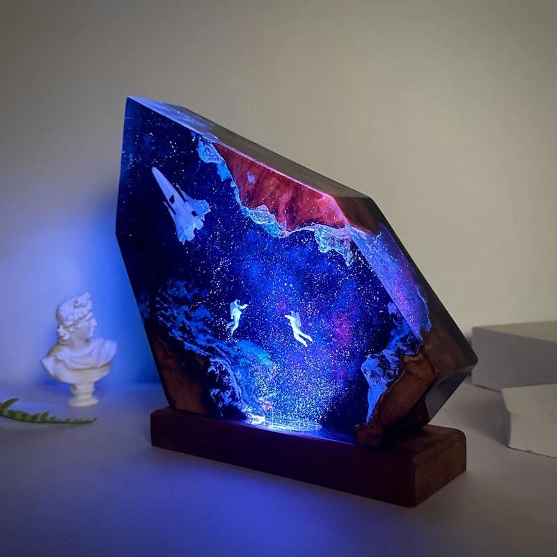 Space Exploration Organism Resin Table Light Creactive Art Decoration Lamp Spaceship Astronauts Theme Night Light USB Charge - wooowshop