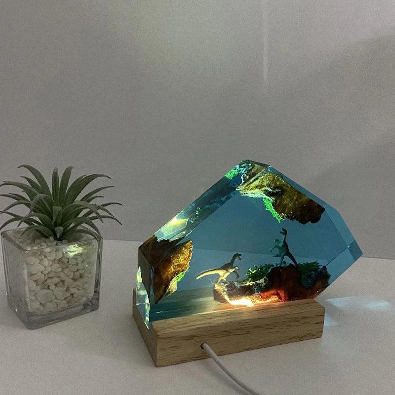 Jurassic Dinosaur Organism Resin Table Light Creactive Art Decoration Lamp Tyrannosaurus Theme Night Light  USB Charge - wooowshop