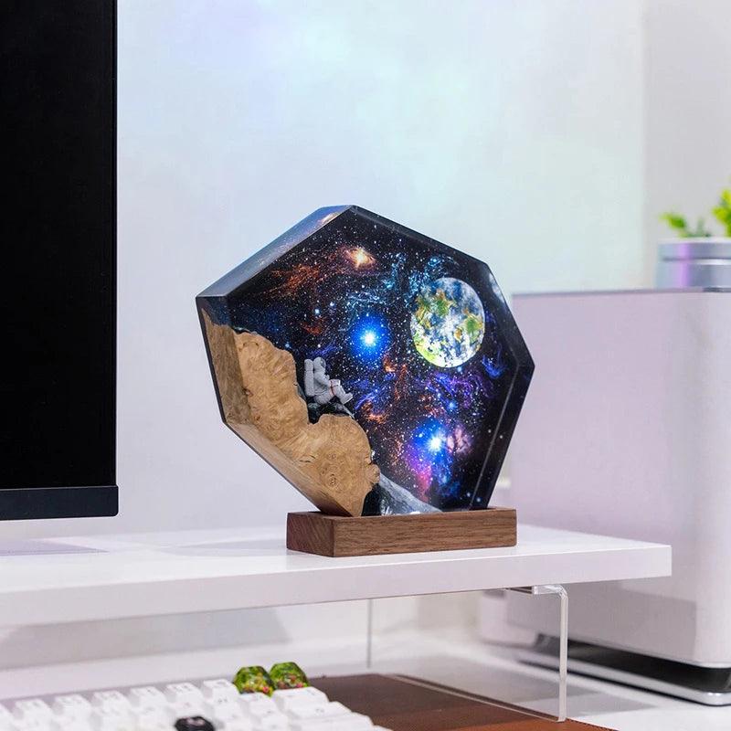 Space Exploration Organism Resin Table Light Creactive Art Decoration Lamp Earth Astronauts Theme Night Light  USB Charge - wooowshop