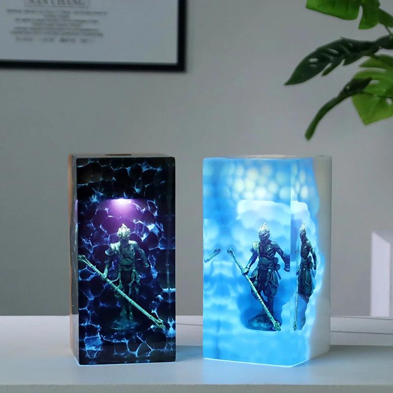 WuKong Figure Organism Resin Table Light Creactive Art Decoration Lamp Monkey King Theme Night Light  USB Charge - wooowshop