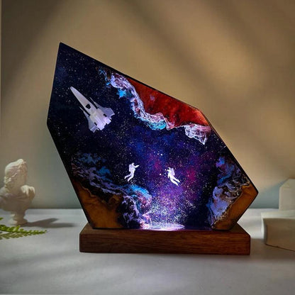 Space Exploration Organism Resin Table Light Creactive Art Decoration Lamp Spaceship Astronauts Theme Night Light USB Charge - wooowshop